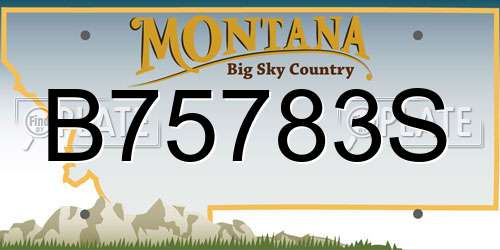 B75783S Montana License Plate