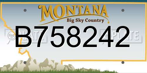 B758242 Montana License Plate