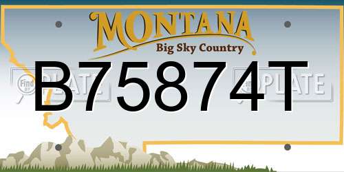 B75874T Montana License Plate