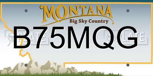 B75MQG Montana License Plate