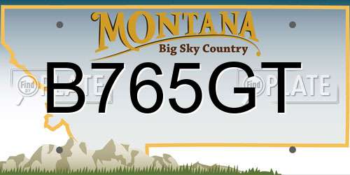 B765GT Montana License Plate