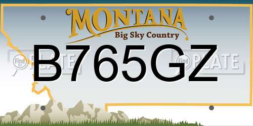 B765GZ Montana License Plate