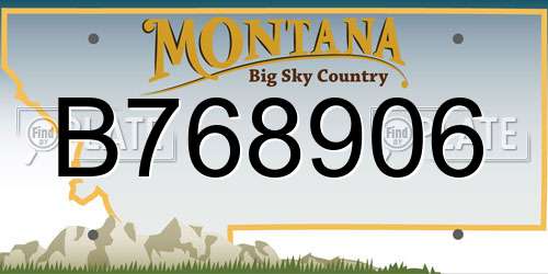 B768906 Montana License Plate