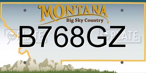 B768GZ Montana License Plate