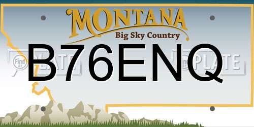 B76ENQ Montana License Plate