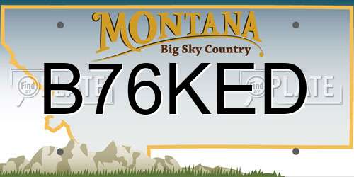 B76KED Montana License Plate