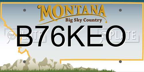 B76KEO Montana License Plate