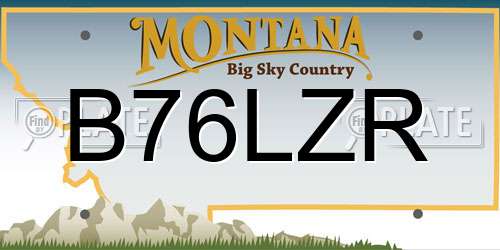 B76LZR Montana License Plate