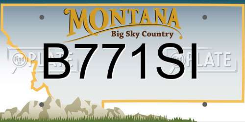 B771SI Montana License Plate
