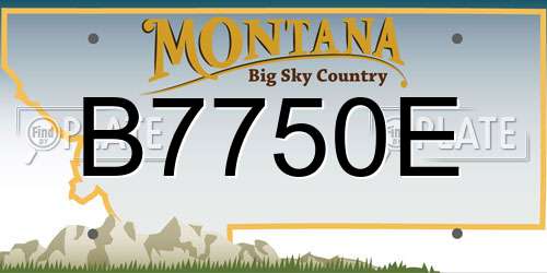 B7750E Montana License Plate