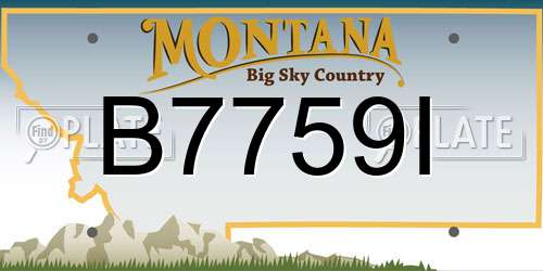 B7759I Montana License Plate