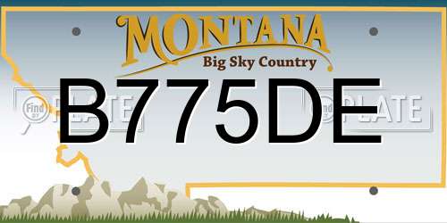 B775DE Montana License Plate