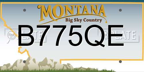 B775QE Montana License Plate