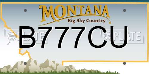 B777CU Montana License Plate