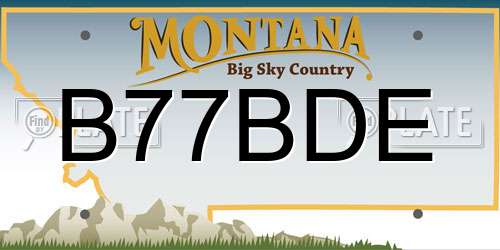 B77BDE Montana License Plate