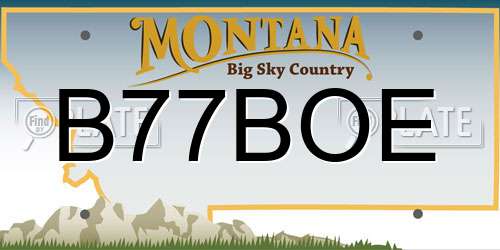 B77BOE Montana License Plate