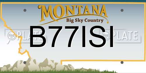 B77ISI Montana License Plate