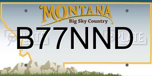 B77NND Montana License Plate