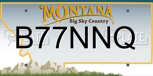 B77NNQ Montana License Plate