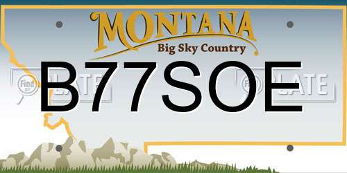 B77SOE Montana License Plate