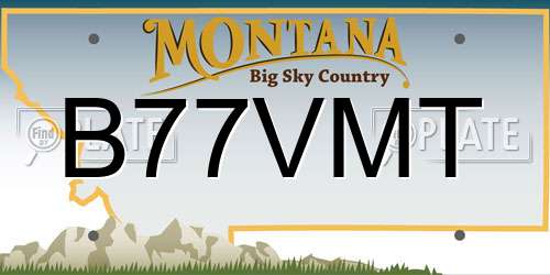 B77VMT Montana License Plate