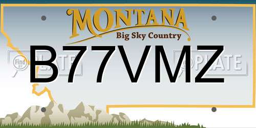 B77VMZ Montana License Plate