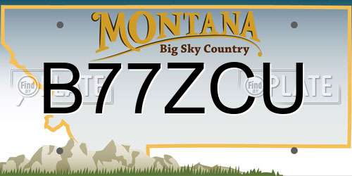 B77ZCU Montana License Plate