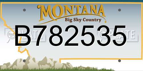 B782535 Montana License Plate
