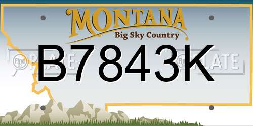 B7843K Montana License Plate