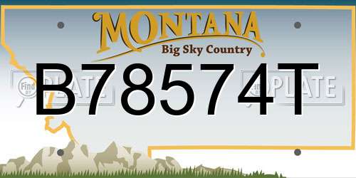 B78574T Montana License Plate