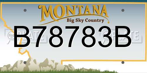 B78783B Montana License Plate