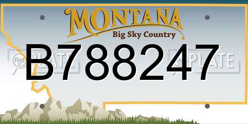 B788247 Montana License Plate