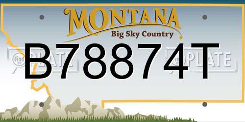B78874T Montana License Plate