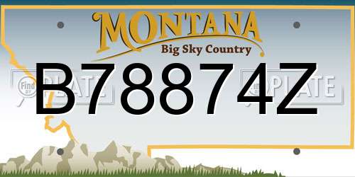 B78874Z Montana License Plate