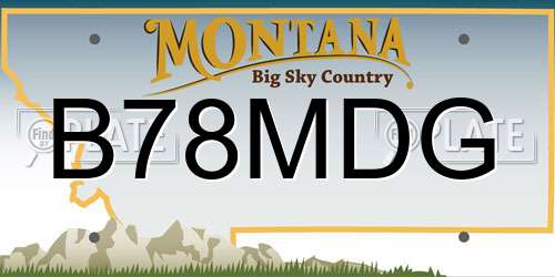 B78MDG Montana License Plate