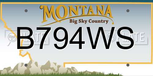 B794WS Montana License Plate