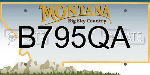 B795QA Montana License Plate