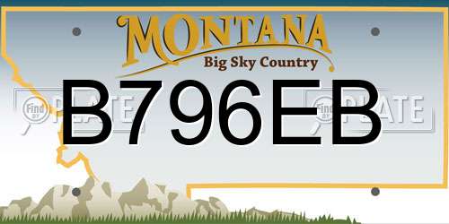 B796EB Montana License Plate