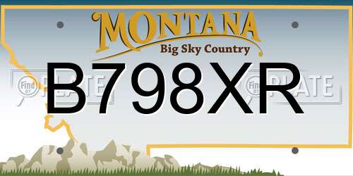 B798XR Montana License Plate