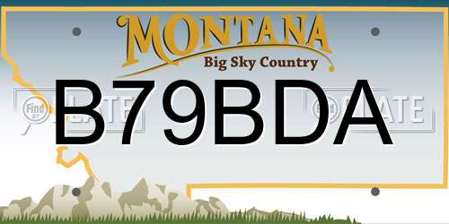 B79BDA Montana License Plate