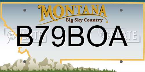 B79BOA Montana License Plate