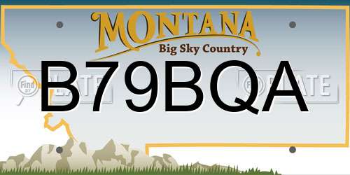 B79BQA Montana License Plate