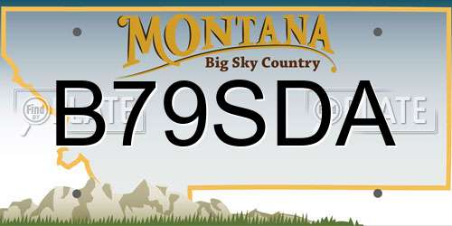 B79SDA Montana License Plate