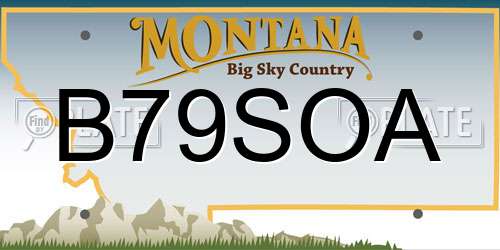 B79SOA Montana License Plate