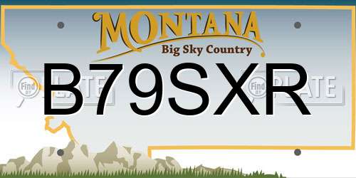 B79SXR Montana License Plate