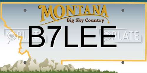 B7LEE Montana License Plate