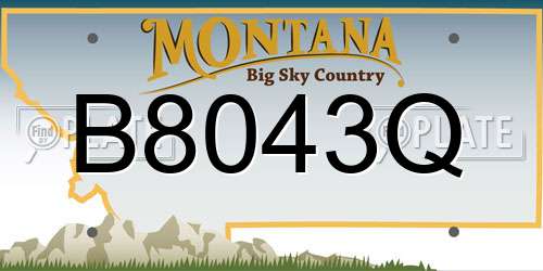 B8043Q Montana License Plate