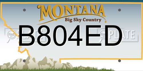 B804ED Montana License Plate