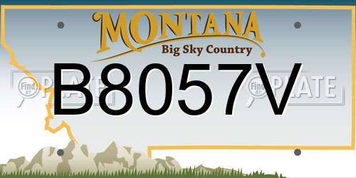 B8057V Montana License Plate