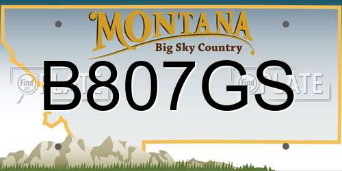 B807GS Montana License Plate